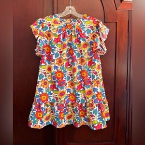 JODIFL Bold Moves White Floral Blouse Size Large